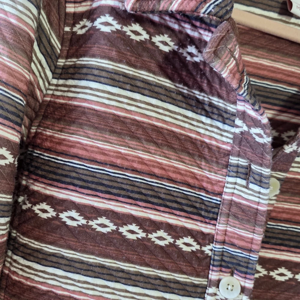 Shyanne Southwestern Stripe Button Front Jacket Size Medium Western Boho Quilted - Picture 4 of 8